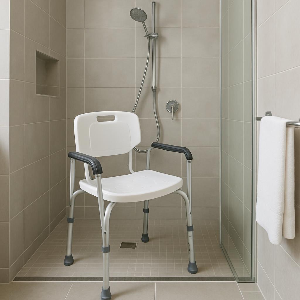 Our shower chair will fit inside any bathroom tub, shower, or wilderness configuration.